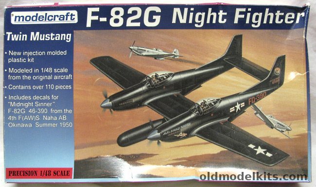 Modelcraft 1/48 F-82G North American Twin Mustang Night Fighter, 48-022 plastic model kit